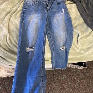 Blue jeans with rips